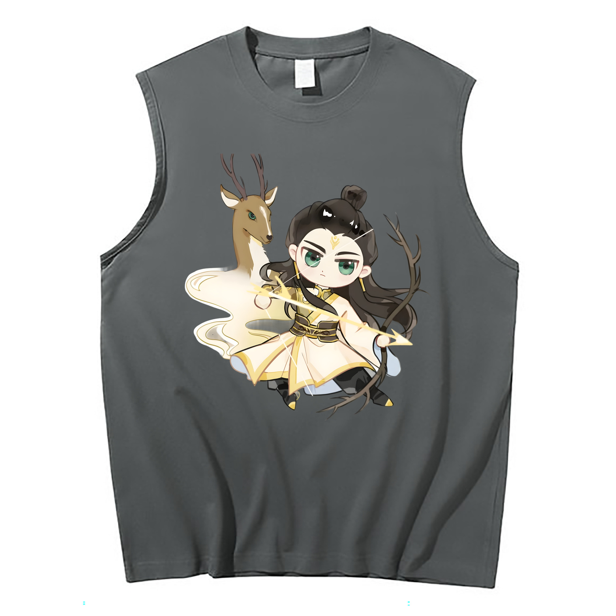 （画像用） Ne Zha 2 ナタ 魔童の大暴れ コットン100％タンクトップ（フロントプリント）